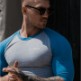 Majica Fitted Sleeve Gray Sky Blue - GymBeam