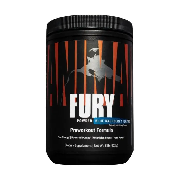 Pre-workout stimulant Animal Fury - Universal Nutrition blue raspberry - 490 g