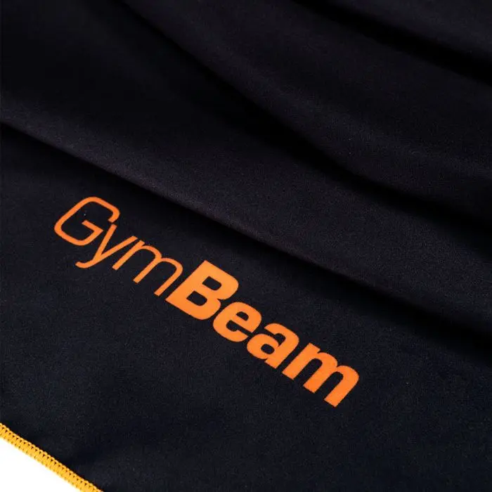 Quick drying sports towel Black/Orange - GymBeam