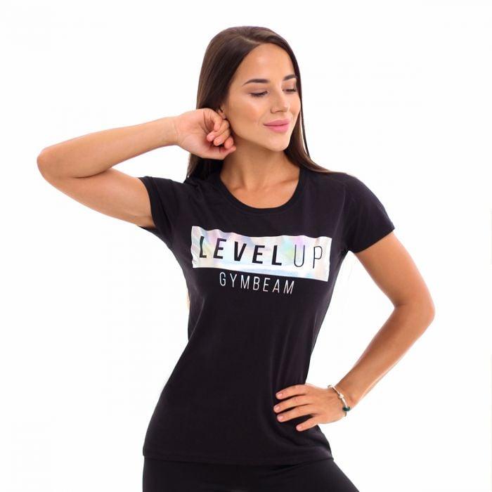 Ženska majica Level Up Black - GymBeam