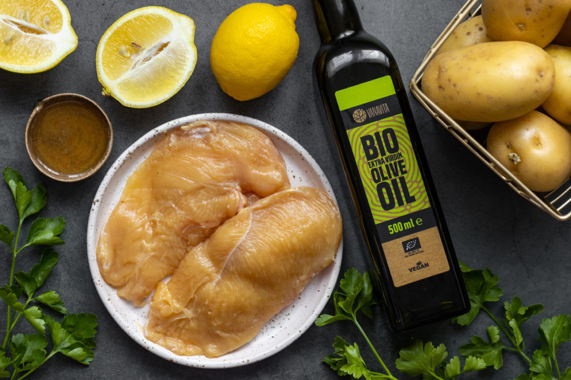 Pečena piletina s medom i limunom s krumpirima – sastojci