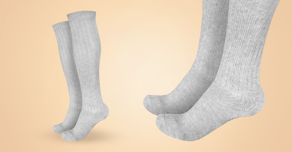 Visoke vunene čarape do koljena sive - BeastPink