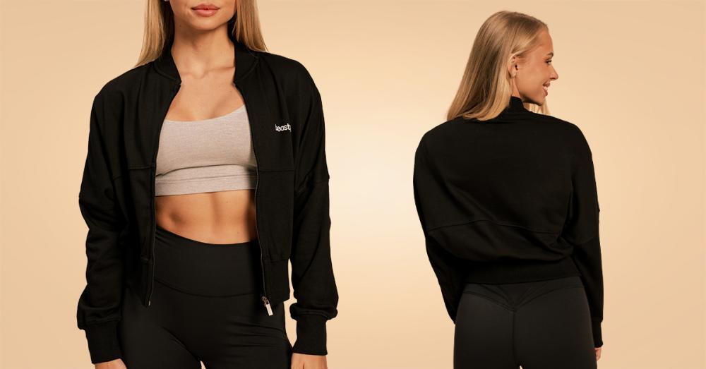 Ženska majica s patentnim zatvaračem Bliss crna - BeastPink