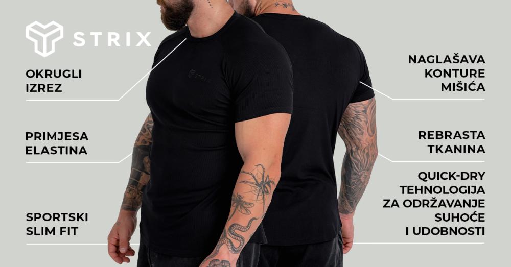 Rebrasta majica kratkih rukava Bijela - STRIX