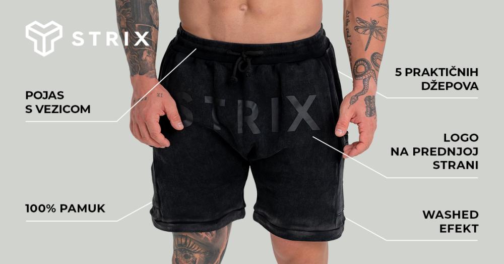 Kratke hlače isprane crne - STRIX
