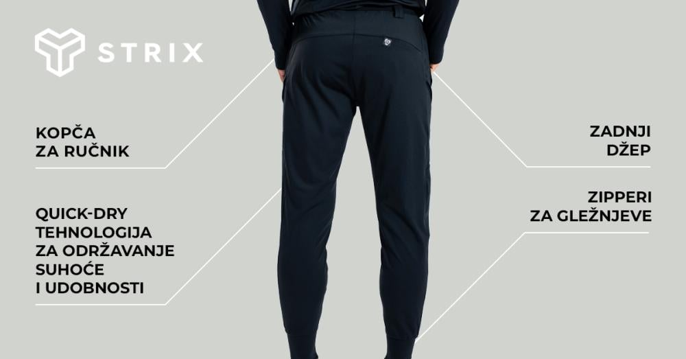 ULTRA crne sportske hlače - STRIX