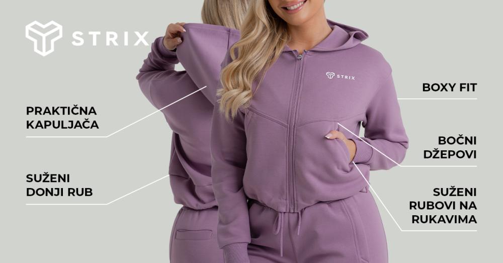 Ženska ZOA majica s kapuljačom na patentni zatvarač crna - STRIX