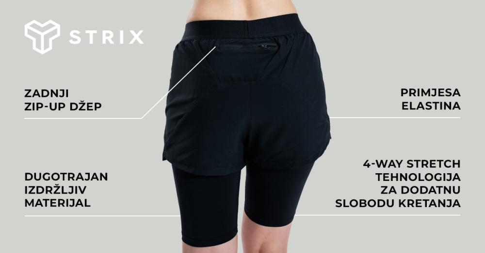Ženske kratke hlače ULTRA 2u1 Graystone - STRIX
