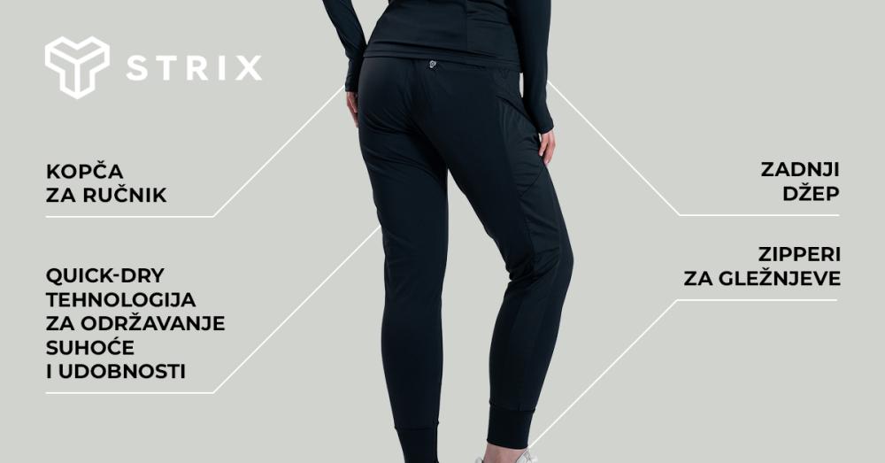 Ženske ULTRA crne sportske hlače - STRIX