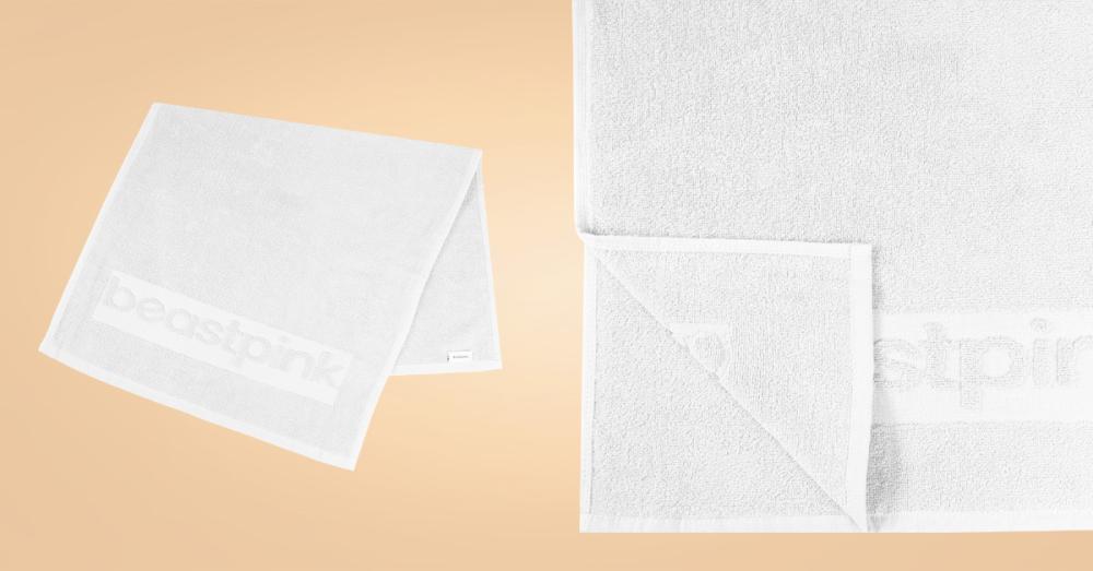 Mini ručnik za teretanu bijeli - BeastPink