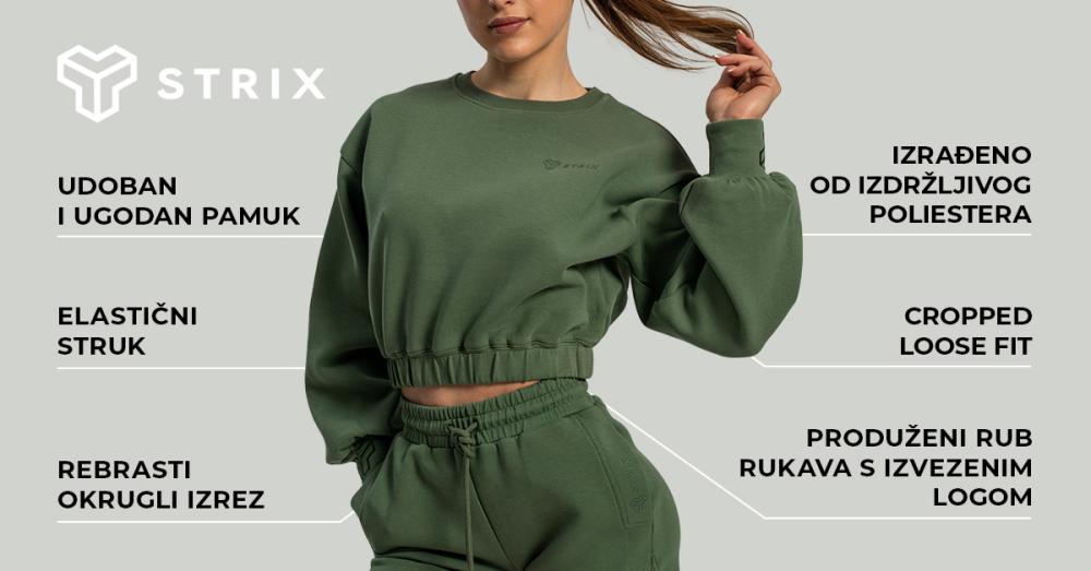 Women's Lunar Cropped Jumper Cedar Green - STRIX