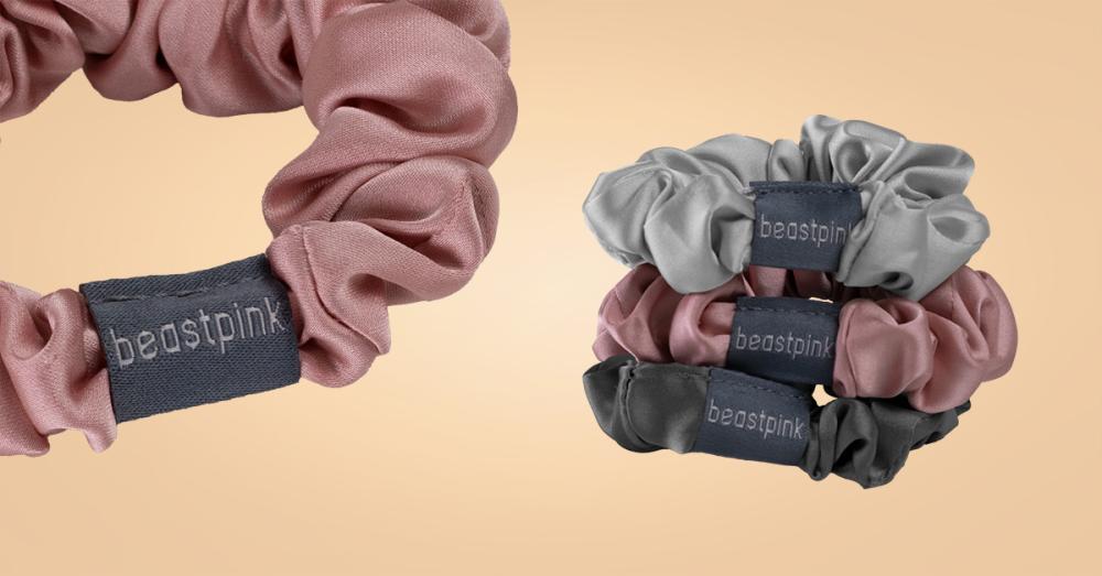 Set satenskih gumica za kosu Mix - BeastPink