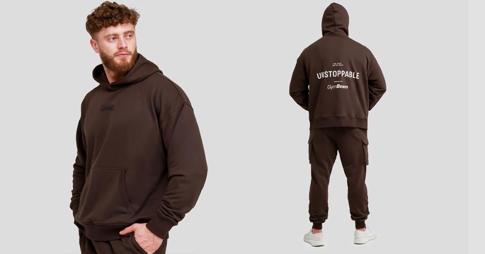 Unstoppable Hoodie Brown - GymBeam