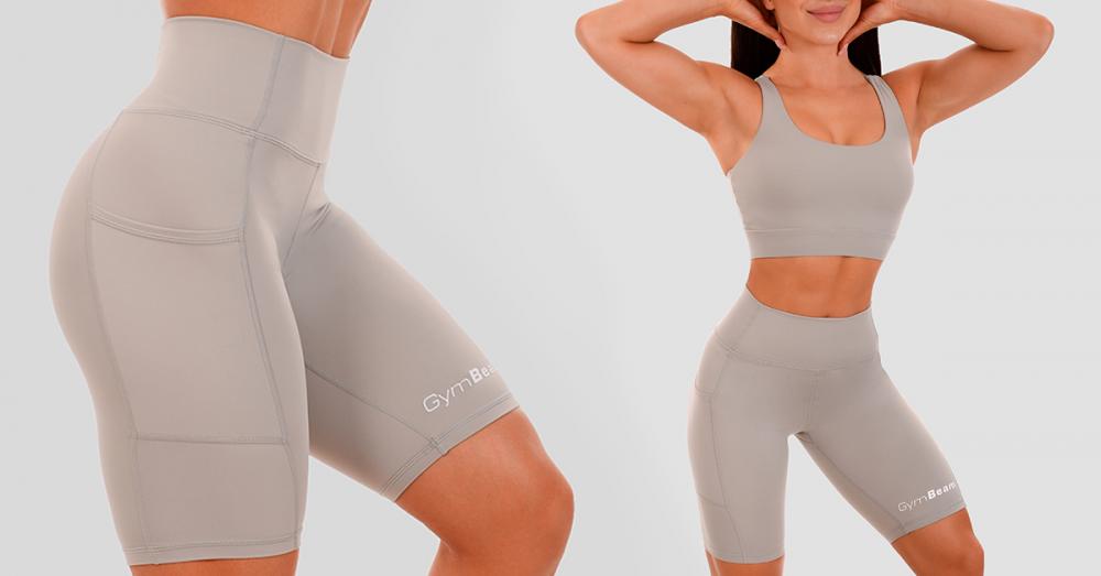 Ženske kratke biciklističke hlače Grey - GymBeam