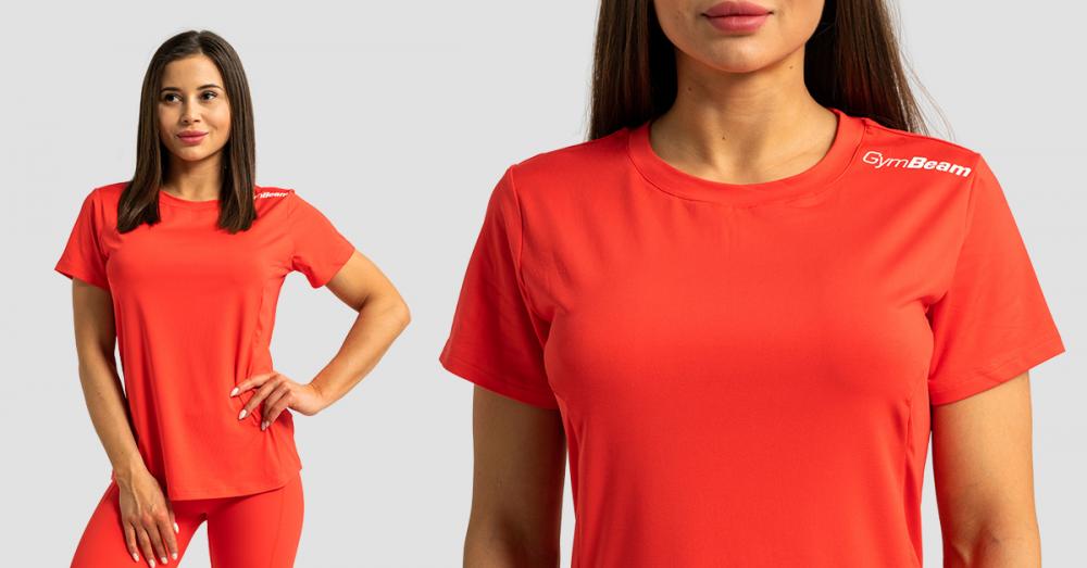 Ženska bezgranična sportska majica Hot Red - GymBeam