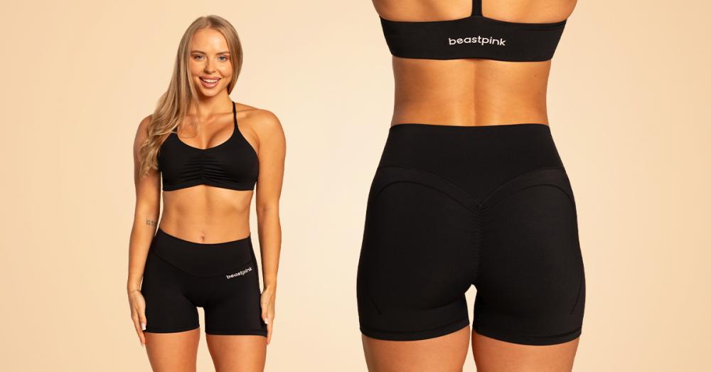 Ženske crne kratke hlače Grace - BeastPink