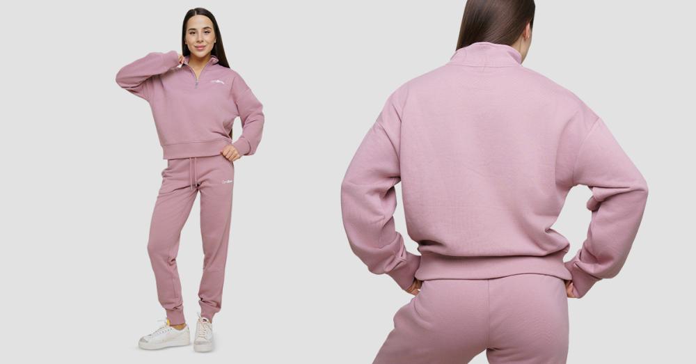 Ženska džemperica s 1/2 patentnim zatvaračem Woodrose - GymBeam