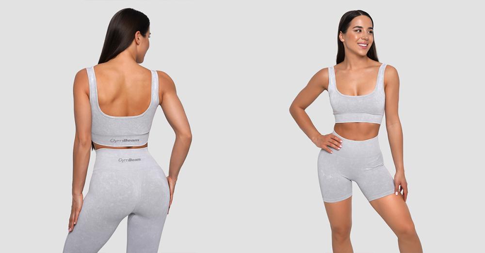 Seamless Lift Grey Sports Bra - GymBeam