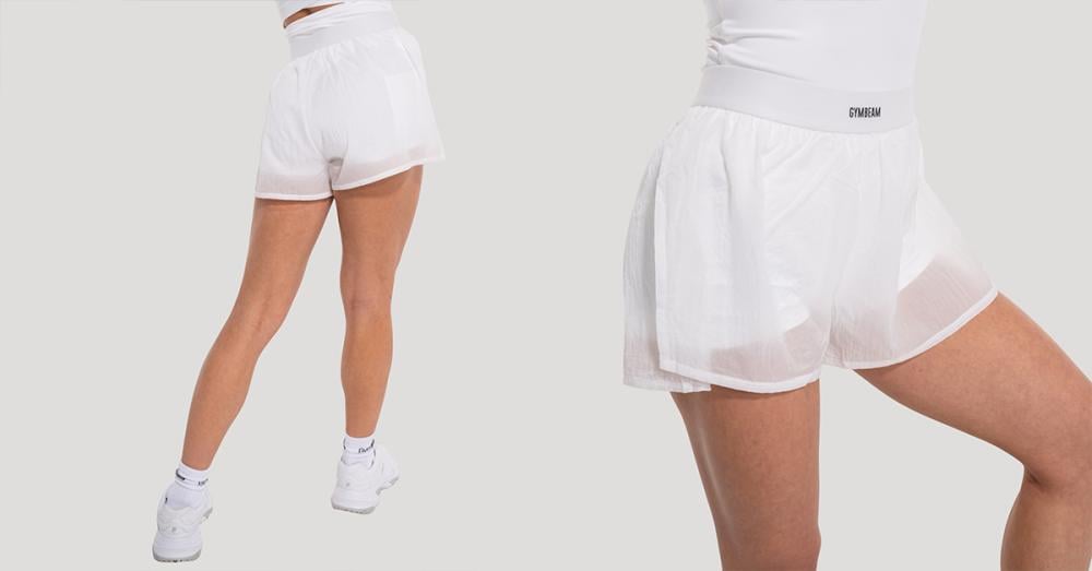 Women‘s Flow Shorts White - GymBeam
