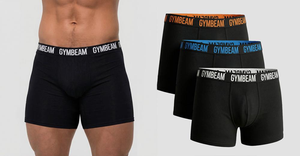 Muške FIT bokserice u 3 pakiranja crne - GymBeam