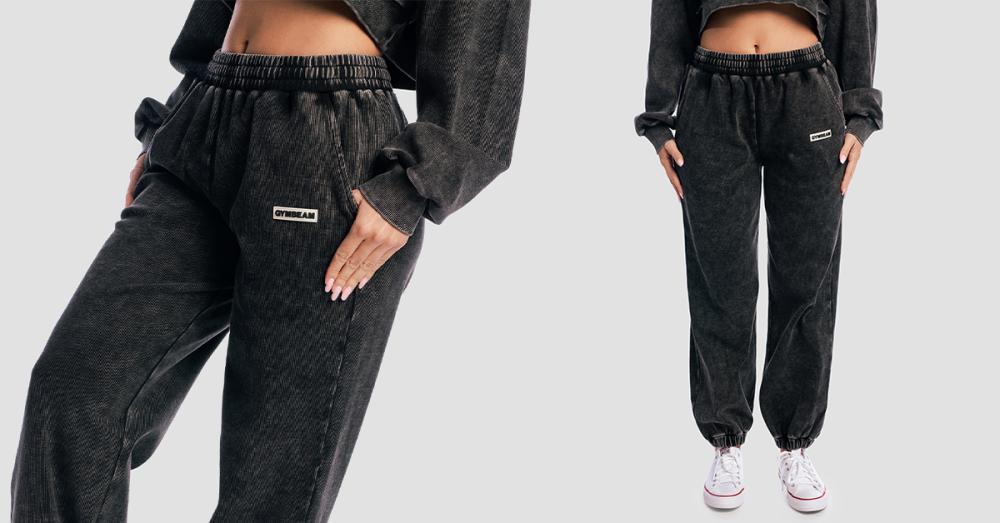 Women's Aura Joggers Washed Black - GymBeam