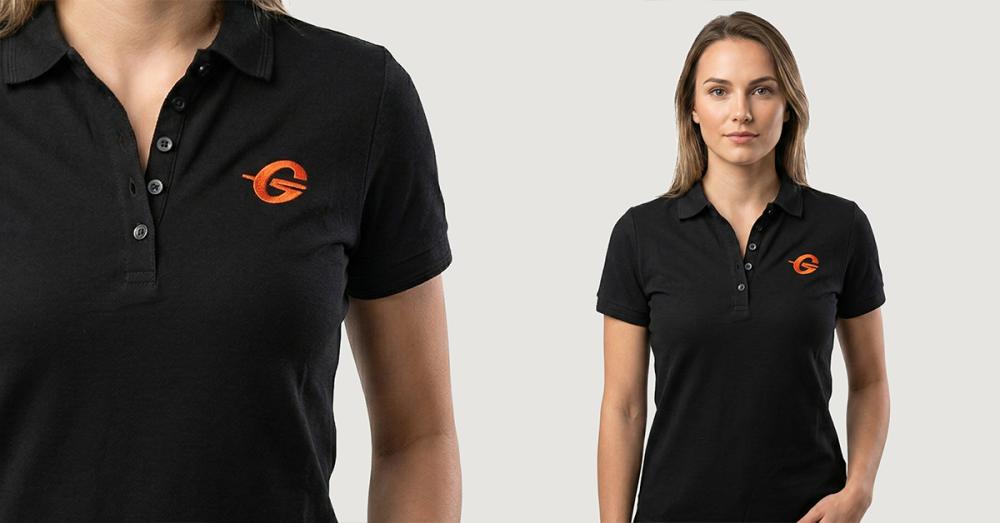 Ženska polo majica crna - GymBeam