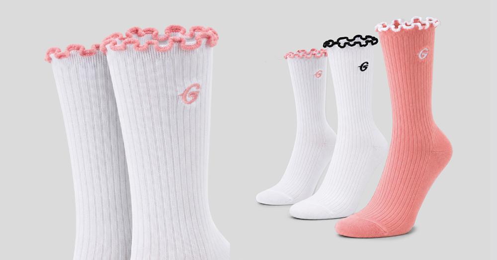 Ruffle 3Pack Socks Pink- GymBeam