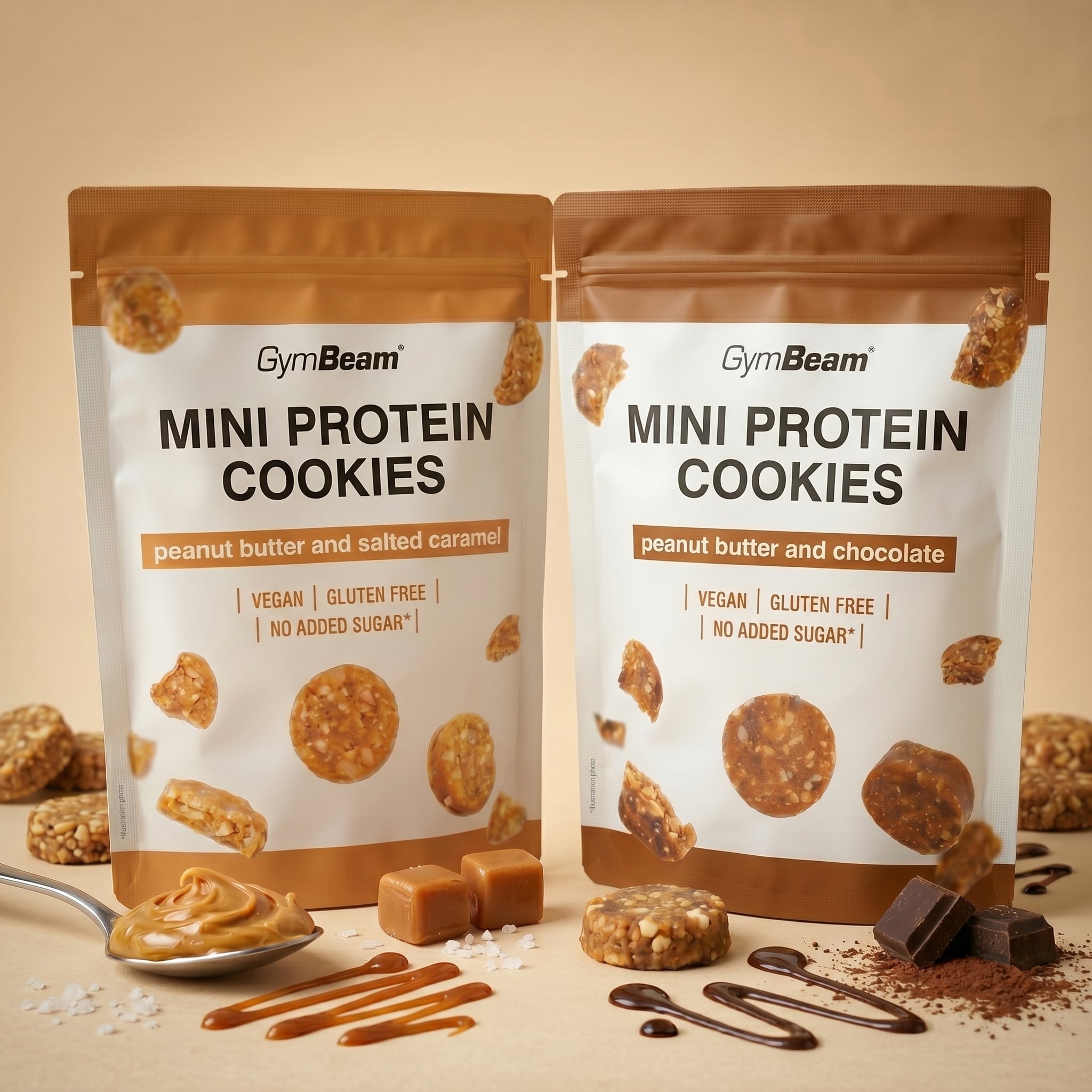 Mini Protein Cookies - GymBeam 100 g - kikiriki maslac čokolada
