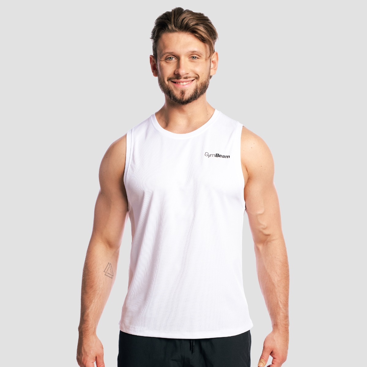 Muška majica bez rukava Base Mesh White - GymBeam
