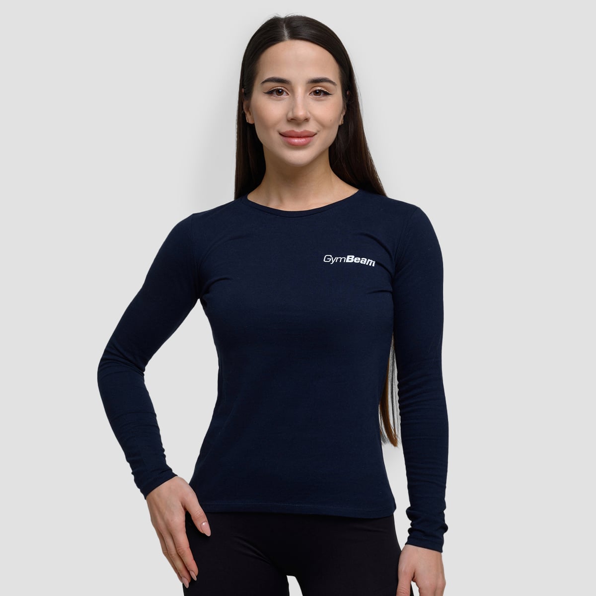Ženska majica dugih rukava Basic Navy - GymBeam