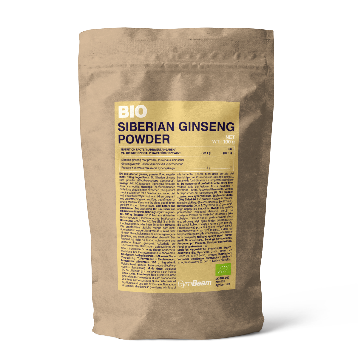 BIO Sibirski ginseng u prahu - GymBeam
