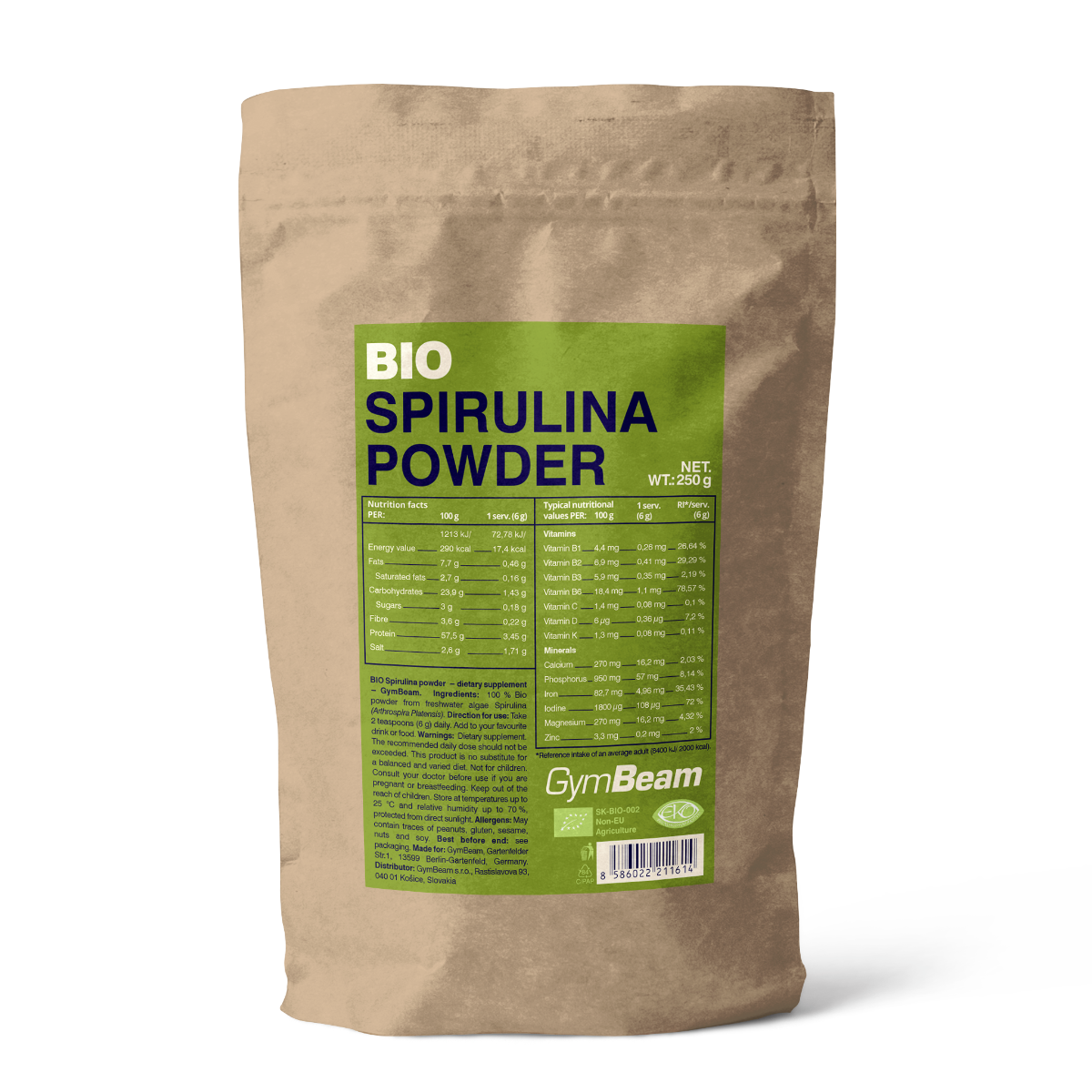 Bio Spirulina prah - GymBeam