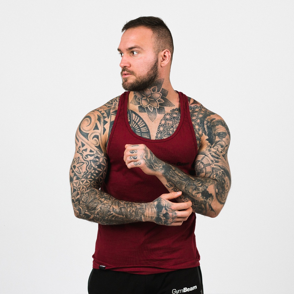 Majica bez rukava Stringer Burgundy - GymBeam