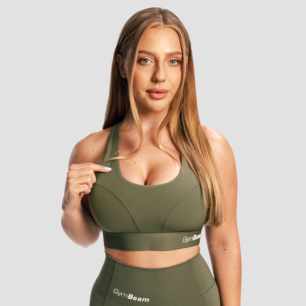 Sportski grudnjak Combat Olive Grey - GymBeam