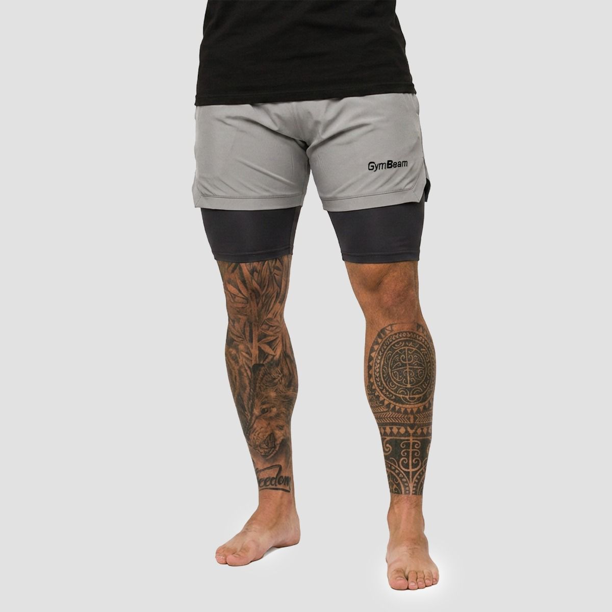 Muške kratke hlače 2in1 Black Grey