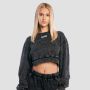 Ženska Cropped dukserica Aura Washed Black - GymBeam L