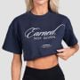 Women‘s Earned Cropped T-shirt Midnight - GymBeam L
