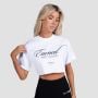 Women‘s Earned Cropped T-shirt White - GymBeam L