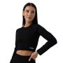 Ženski crop top Ribbed Flo Black - GymBeam XL