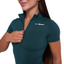 Ženska majica Ignite Cropped Dark Green - GymBeam XXL