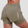Women‘s Pulse Running shorts 2in1 Vetiver - GymBeam L