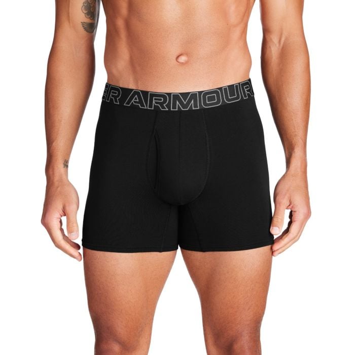 Men‘s M Perf Cotton Boxer Briefs 6in 3pack Black - Under Armour XXL