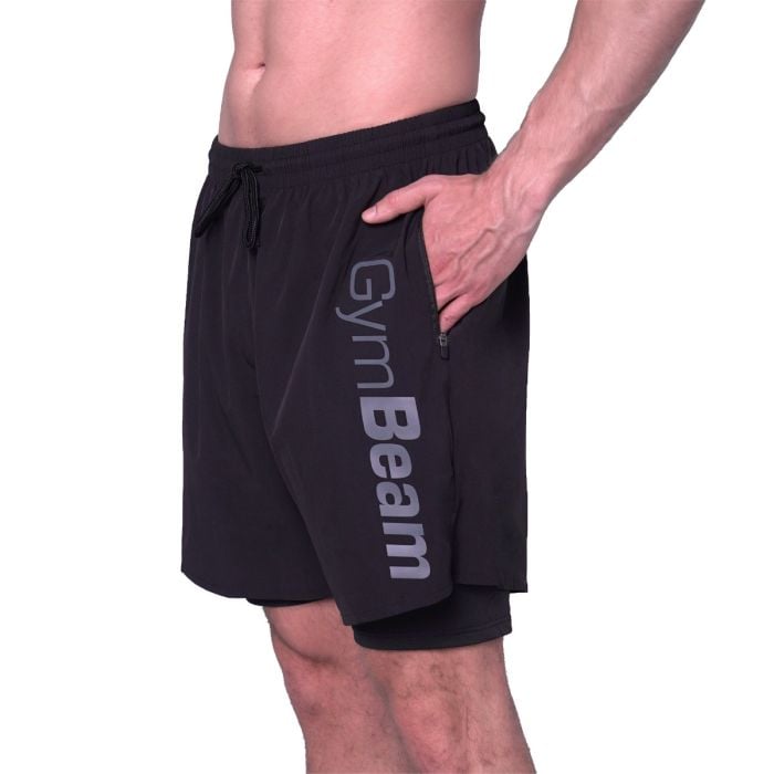 Kratke hlače 2in1 Essence Black - GymBeam XXL