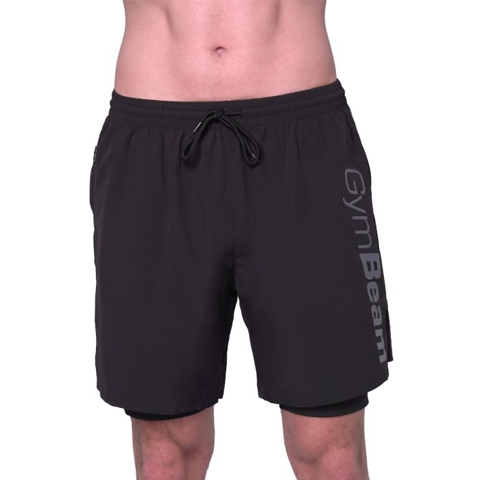 Kratke hlače 2in1 Essence Black - GymBeam XXL