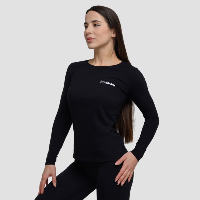 Women‘s Basic Long Sleeve T-Shirt Black - GymBeam XL