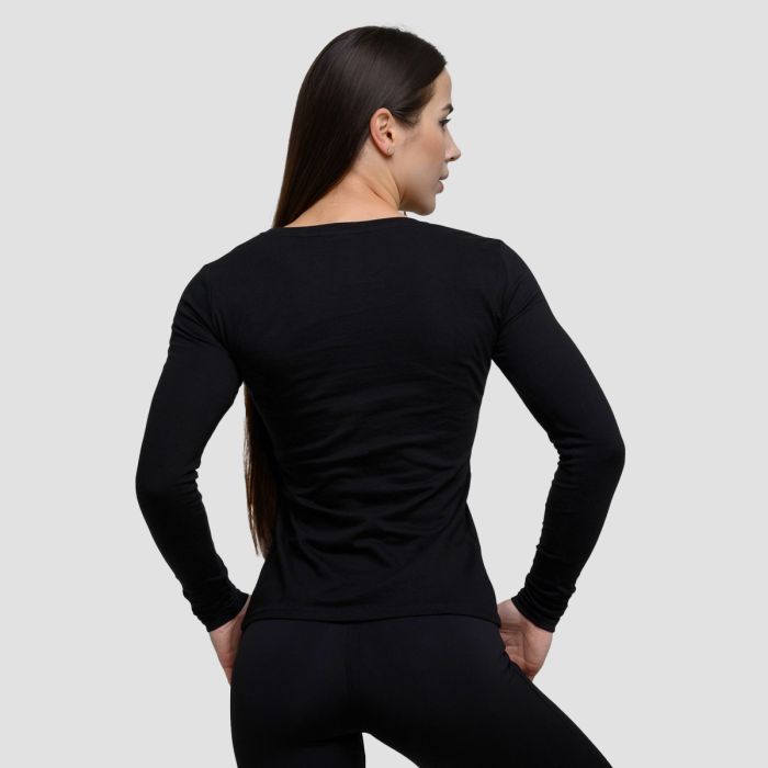 Women‘s Basic Long Sleeve T-Shirt Black - GymBeam XL