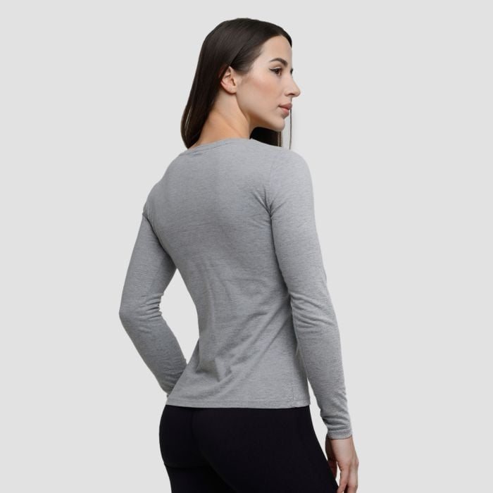Ženska majica dugih rukava Basic Grey - GymBeam XXL