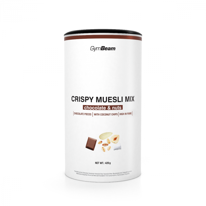 Crispy Muesli Mix - GymBeam 420 g - bijela čokolada - voće
