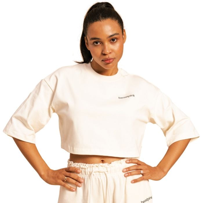 Women‘s Serenity Cropped T-shirt Ivory - BeastPink M