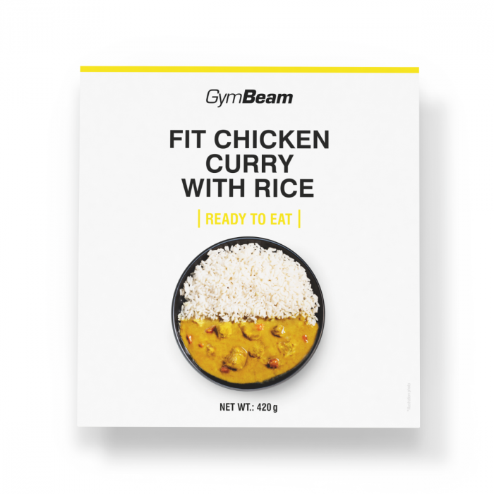 FIT Pileći curry s rižom Ready to eat - GymBeam 420 g
